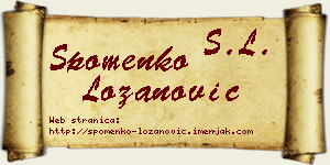 Spomenko Lozanović vizit kartica